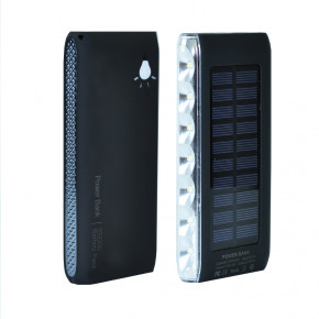   Solar Led Side 2USB 10000 mAh Black