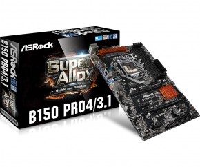   ASRock s1151 B150 4 DDR4 2PCIex16 USB3.1(A+C) ATX B150 Pro4/3.1 4