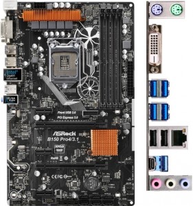   ASRock s1151 B150 4 DDR4 2PCIex16 USB3.1(A+C) ATX B150 Pro4/3.1 7