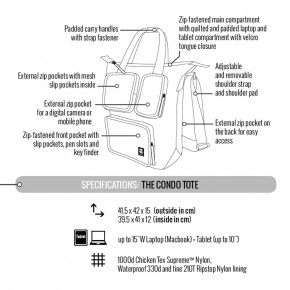  Crumpler The Condo Tote grey black/black (TCOT-001) 8