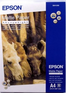  Epson A4 Matte Paper-Heavyweight, 50. (C13S041256)