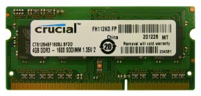  Crucial SO-DIMM DDR3 4GB 1600MHz Crucial (CT51264BF160BJ)