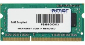     Patriot 4GB SoDIMM DDR3 1600 MHz (PSD34G160081S)