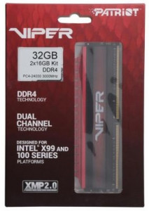  ' Patriot DDR4 32GB (2x16GB) 3000MHz Viper 4 (PV432G300C6K) 4