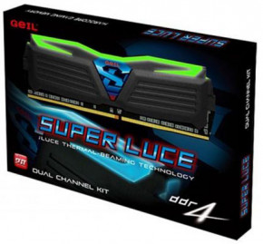   GeIL DDR4 16GB (2x8GB) 2400 MHz Super Luce Black (GLG416GB2400C16DC) 4