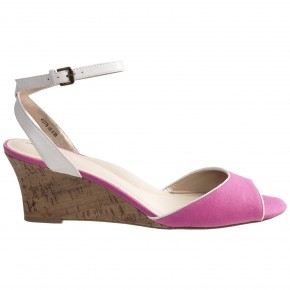  Lands End Hadley Mid Wedge Canvas (38UA 7.5US 24.5) Pink