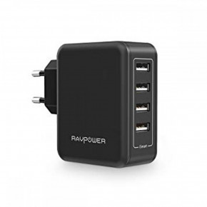     ,  RAVPower 4-Port Wall Charger Black (RP-PC026BK)