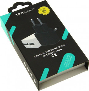      TOTU AC20 Dual USB travel Adapter Black 4