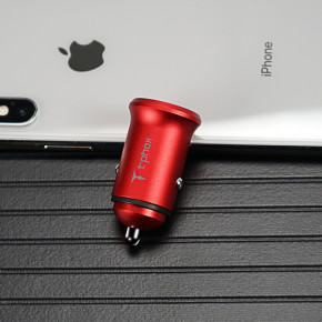    T-phox Zega 3.1A Dual USB Red 4