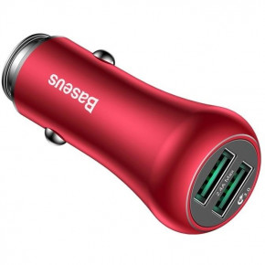    USB Car Charger 2xUSB Gentleman Red (CCALL-GB09)