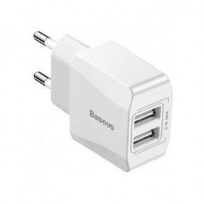    Baseus USB Wall Charger 2xUSB 2.1A Mini Dual-U White (CCALL-MN02)