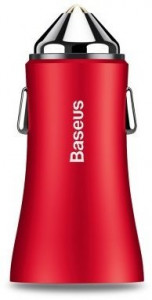    Baseus USB Car Charger Golden 2xUSB 12W 2.4A Red 3