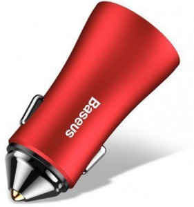    Baseus USB Car Charger Golden 2xUSB 12W 2.4A Red 5