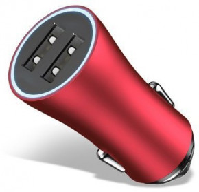    Baseus USB Car Charger Golden 2xUSB 12W 2.4A Red 6