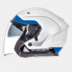  MT Helmets Avenue-Crossroad Gloss Pearl White Blue 3XL