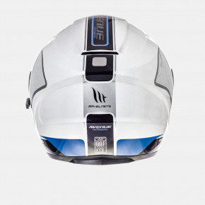  MT Helmets Avenue-Crossroad Gloss Pearl White Blue 3XL 3