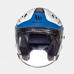  MT Helmets Avenue-Crossroad Gloss Pearl White Blue 3XL 4