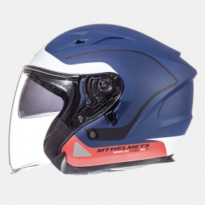  MT Helmets Avenue-Crossroad Matt Pearl White Dark Blue 3XL