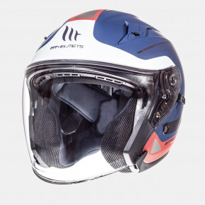  MT Helmets Avenue-Crossroad Matt Pearl White Dark Blue 3XL 3