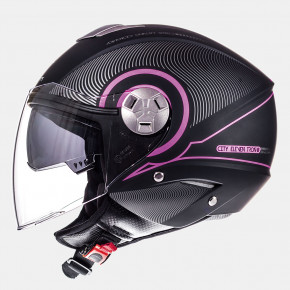  MT Helmets City Eleven Tron Matt Black Fushia 3XL