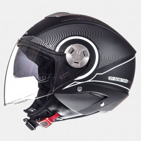  MT Helmets City Eleven Tron Matt Black White L