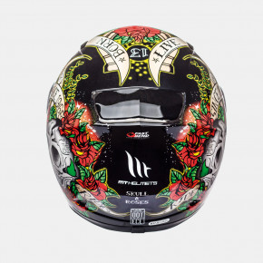  MT Helmets REVENGE Skull and Roses Gloss black-red XL 3