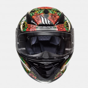  MT Helmets REVENGE Skull and Roses Gloss black-red XL 4