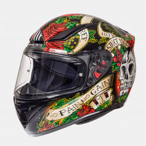  MT Helmets REVENGE Skull and Roses Gloss black-red XL 5