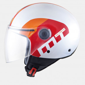  MT Helmets STREET METRO Pearl White/Orange/Red 3XL