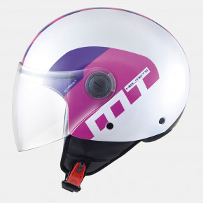  MT Helmets STREET METRO Pearl White/Purple 3XL