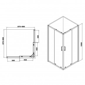   Eger Hvz  900x900x1950 599-077/1 3