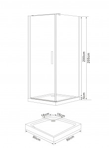   Eger Rudas 90x90x200   (599-001/1L) 3