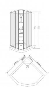   Eger Sharkeza 90x90x205  (599-8005) 3