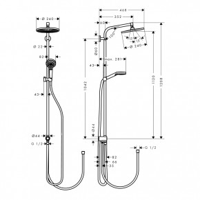   Hansgrohe Crometta S 240 1jet Showerpipe Reno 3