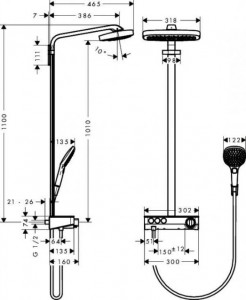   Hansgrohe Raindance E 300 Showerpipe Select 27127000 3