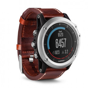 - Garmin Fenix 3 Sapphire Silver with Leather Band (010-01338-62)