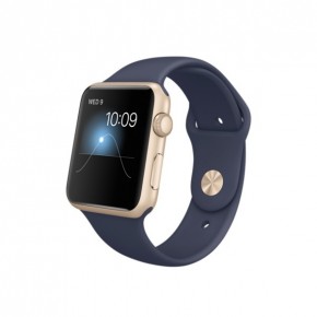 - Apple Watch Sport 42mm Gold Aluminum Case with Midnight Blue Sport Band CPO (MLC72)