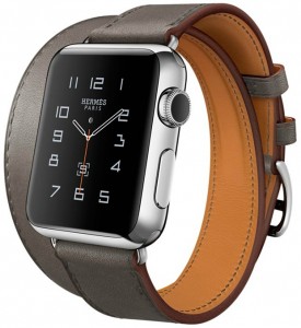 - Apple Watch Hermes Double Tour 38mm Stainless Steel Case with Etain Leather Band (MLC32)