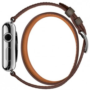 - Apple Watch Hermes Double Tour 38mm Stainless Steel Case with Etain Leather Band (MLC32) 3