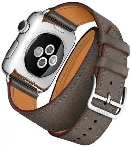 - Apple Watch Hermes Double Tour 38mm Stainless Steel Case with Etain Leather Band (MLC32) 5