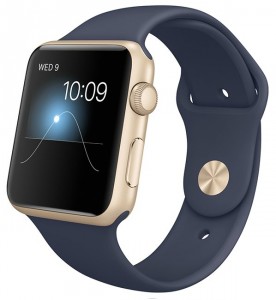 - Apple Watch Sport 42mm Gold Aluminum Case with Midnight Blue Sport Band (MLC72)