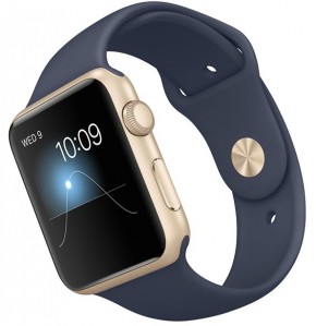 - Apple Watch Sport 42mm Gold Aluminum Case with Midnight Blue Sport Band (MLC72) 5