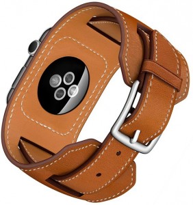 - Apple Watch Hermes Cuff 42mm Stainless Steel Case with Fauve Barenia Leather Band (MLCE2) 5