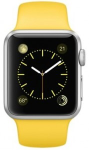 - Apple Watch Sport 38mm Silver Aluminum Case with Yellow Sport Band (MMF02) 4