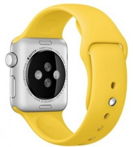 - Apple Watch Sport 38mm Silver Aluminum Case with Yellow Sport Band (MMF02) 5