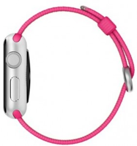 - Apple Watch Sport 38mm Silver Aluminum Case with Pink Woven Nylon (MMF32) 3