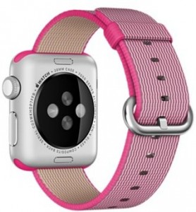 - Apple Watch Sport 38mm Silver Aluminum Case with Pink Woven Nylon (MMF32) 4