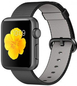 - Apple Watch Sport 38mm Space Gray Aluminum Case with Black Woven Nylon (MMF62)