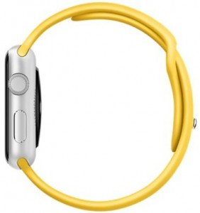 - Apple Watch Sport 42mm Silver Aluminum Case with Yellow Sport Band (MMFE2) 3