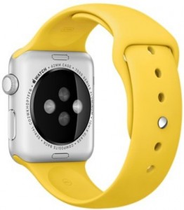 - Apple Watch Sport 42mm Silver Aluminum Case with Yellow Sport Band (MMFE2) 4